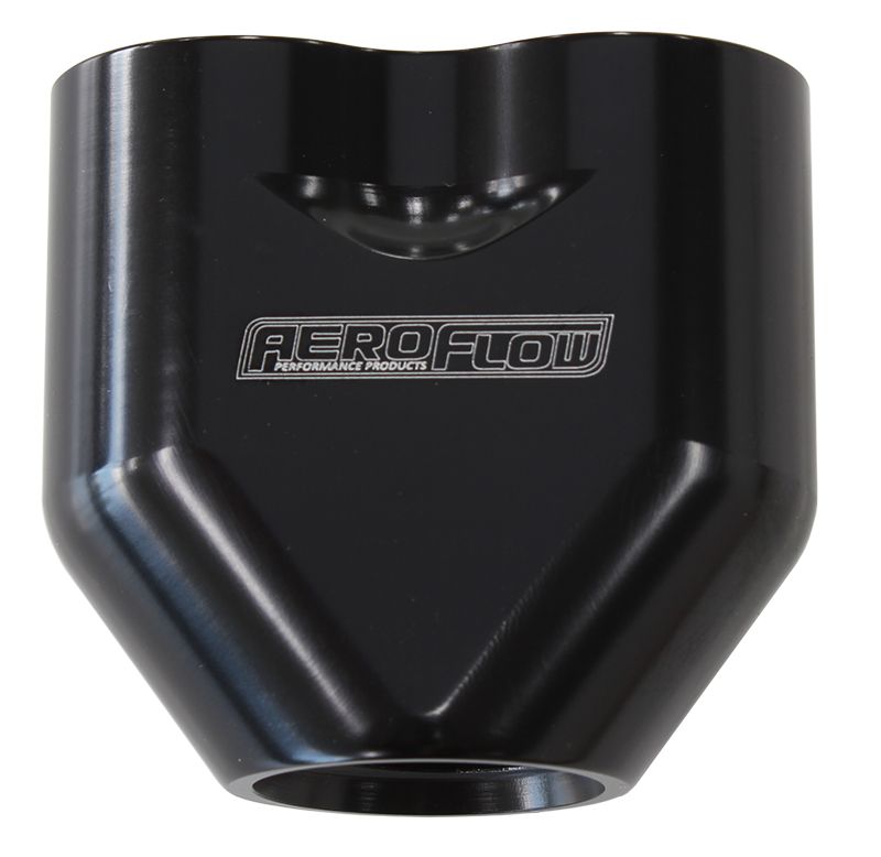 Aeroflow Billet 3 Port ORB Y-Block Black Finish. 2 x -8 ORB Ports, 1 x -10 ORB Port