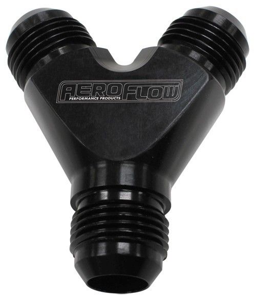 Aeroflow Billet Y-Block - 1 x -12AN with 2 x -10AN