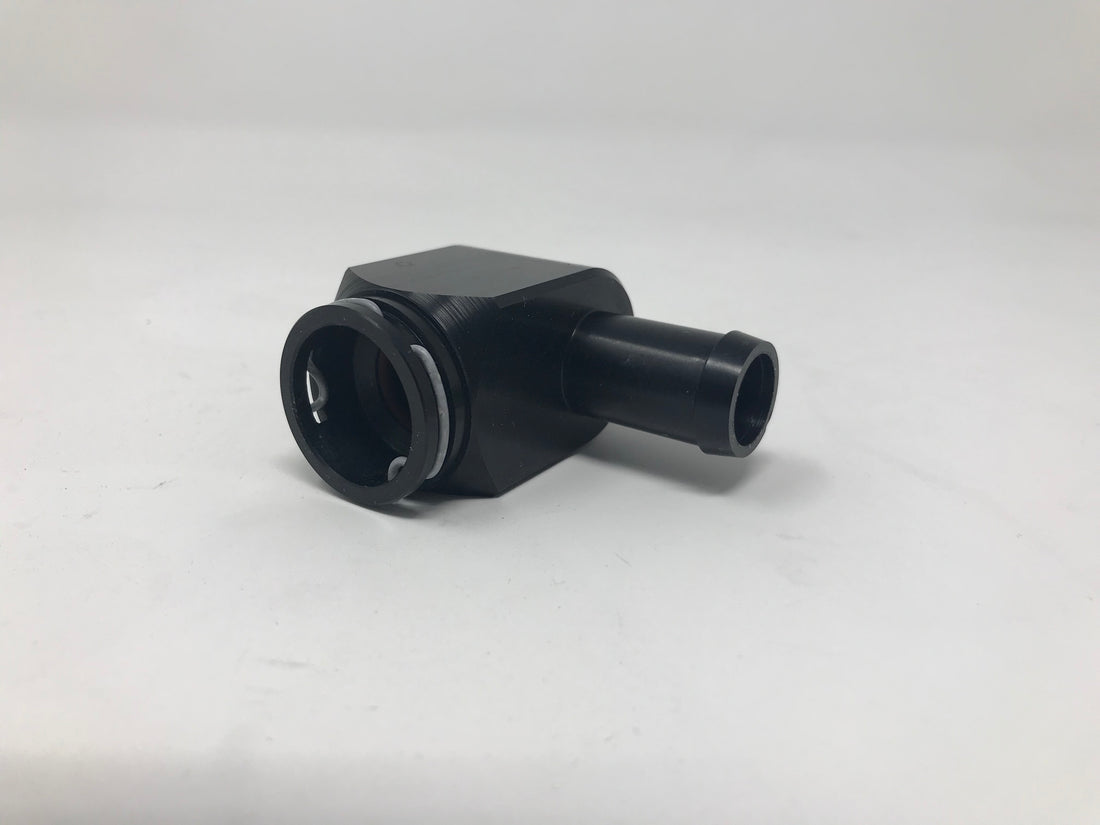 90 Degree 5/8 Male Barb to 5/8 Female GM Quick Connect LSA/ZL1/LT4 Supercharger Intercooler Fitting