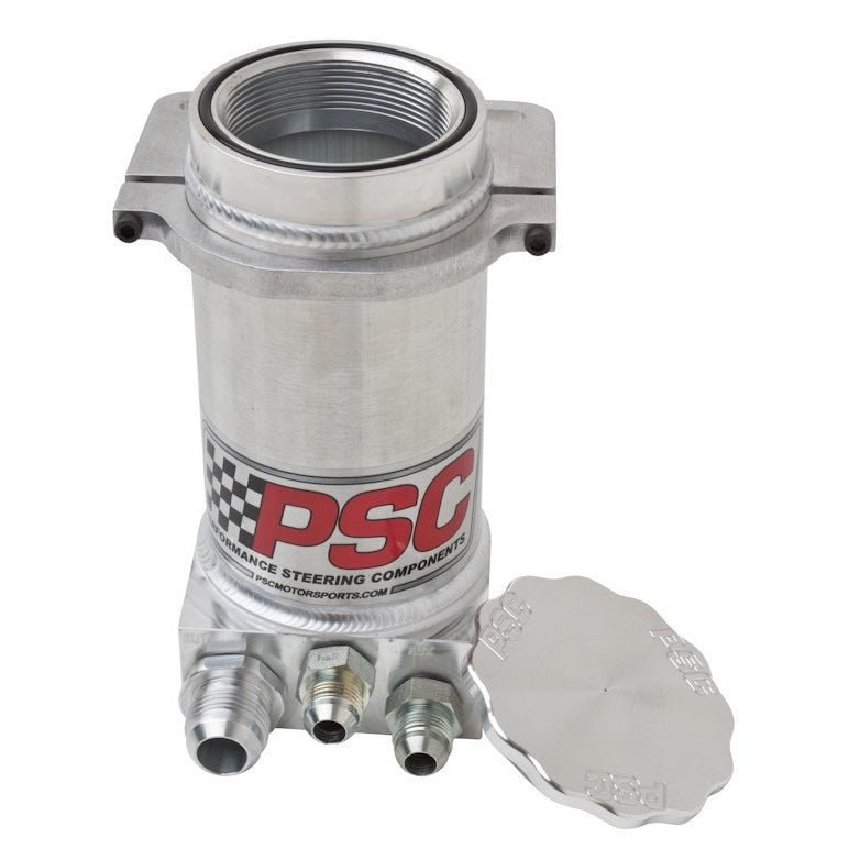 PSC 8.25" Pro Touring P.S. Remote Reservoir w/ Filter For Hydro Boost Brakes Brushed Aluminum