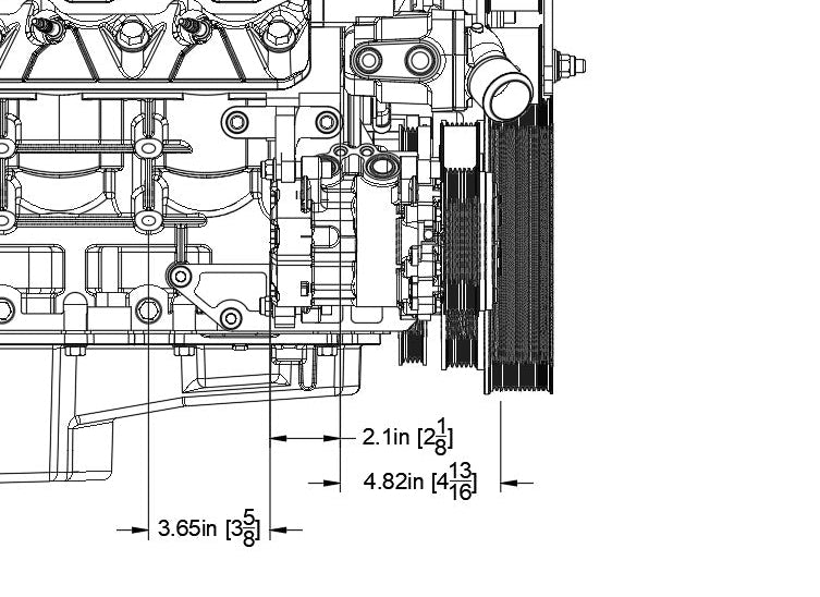 Max Clearance Low Mount AC - Corvette Offset