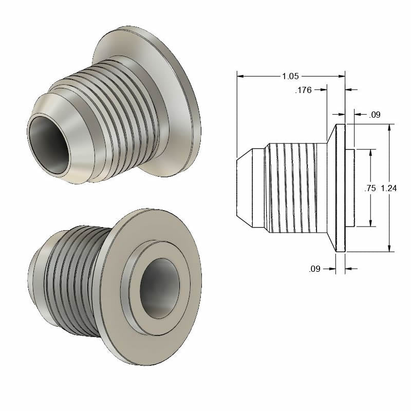 Easy Weld On Aluminum 6061-T6 -10AN Fitting