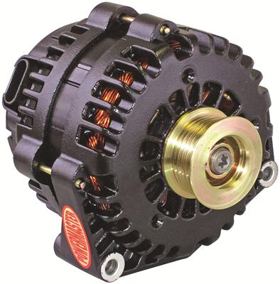 Powermaster High-Amp Alternator - 220AMP - 4 Pin Black Powder Coated