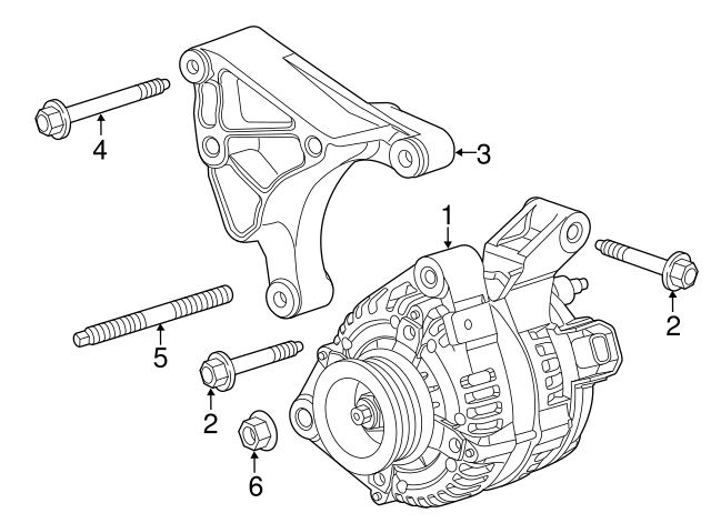 Factory LSA CTS-V / ZL1 Low mount Alternator Bracket - 12578550 with Hardware