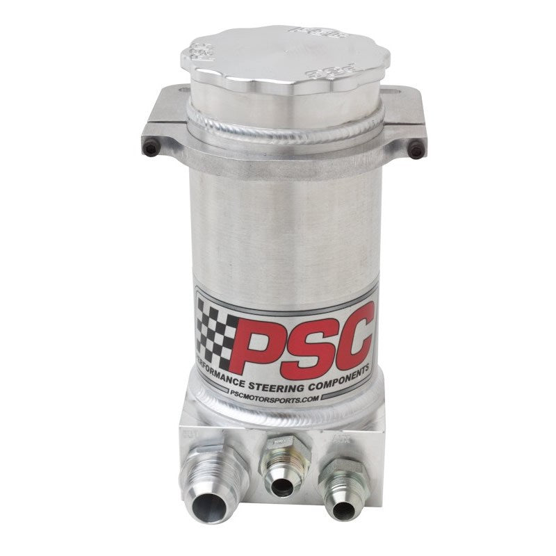 PSC 8.25" Pro Touring P.S. Remote Reservoir w/ Filter For Hydro Boost Brakes Brushed Aluminum