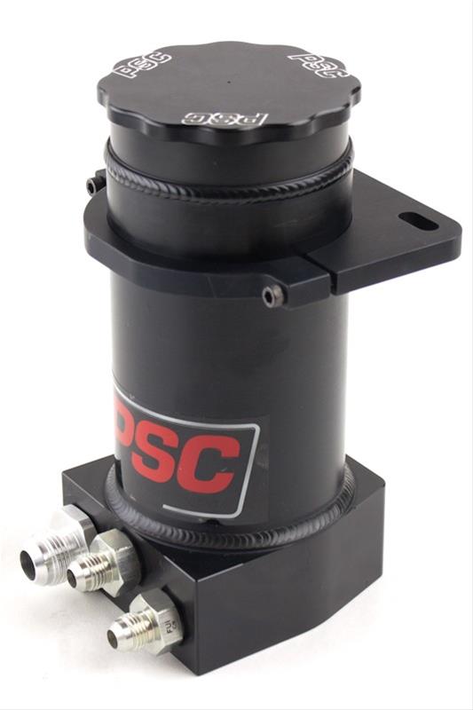 PSC 8.25" Pro Touring P.S. Remote Reservoir w/ Filter For Hydro Boost Brakes Black Anodized
